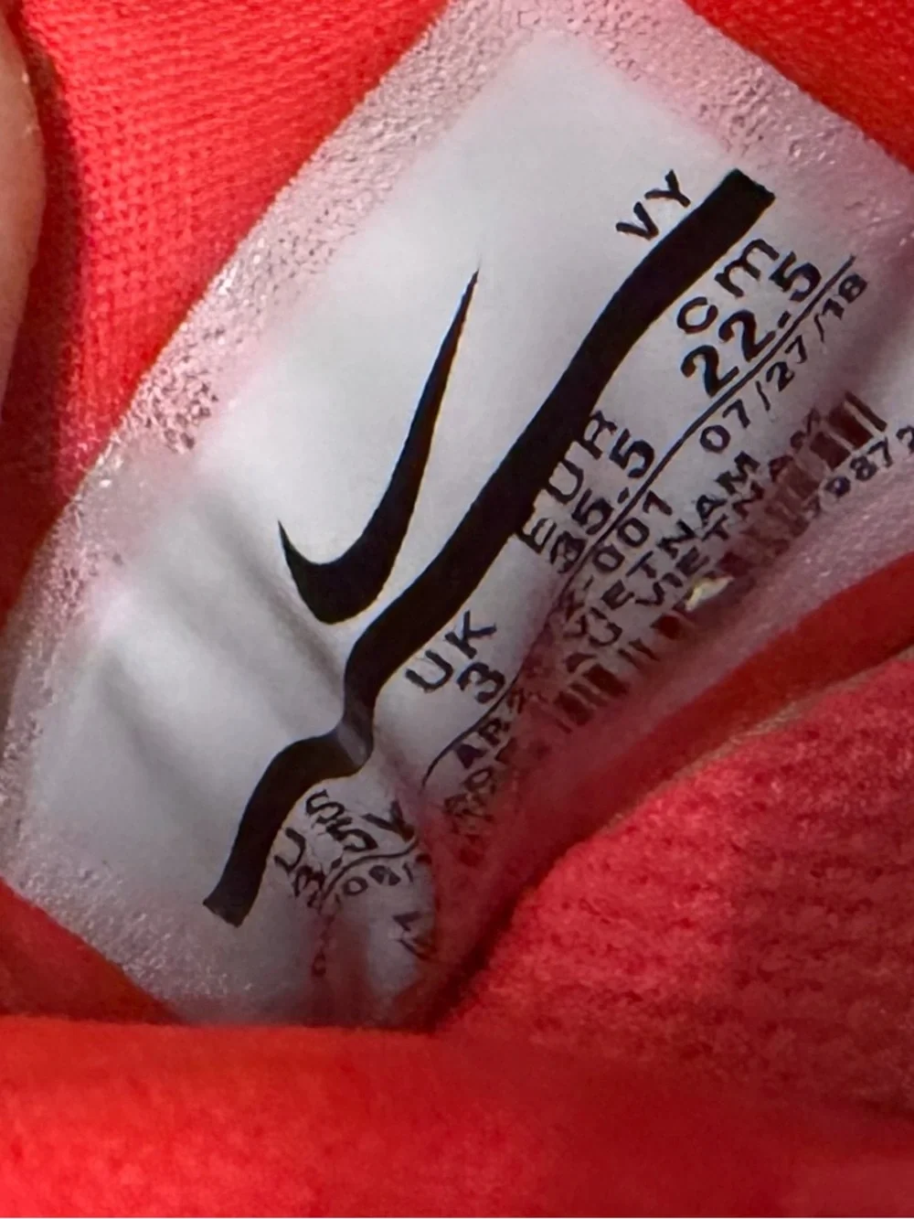 Nike Kids Black & Neon Red Athletic Sneakers with Silver Swoosh